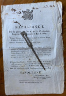 NAPOLEONO - MANIFESTO (27x40) - ATTIVAZIONE IN TUTTO IL  REGNO D'TALIA DEL CODICE NAPOLEONICO - Da S.CLOUD 17/6/1806 - Historische Documenten