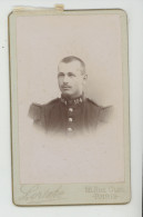 PHOTOS ORIGINALES - CDV Portrait Militaire N°104 Sur Col Uniforme - Photo LORTER 55 Rue Clef à PARIS - Ancianas (antes De 1900)