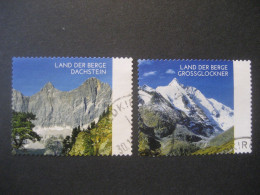 Österreich- 1 Paar Automatenmarke Land Der Berge, Dachstein Und Großglockner Ohne Werteindruck, MiNr. 26,27 Gebraucht - Machine Labels [ATM]