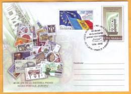 2016 Moldova Moldavie Moldau 60 Years. FDC  The First Postage Stamps "EUROPA - CEPT". Envelope - Moldavië