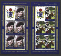 Aitutaki 2011 Prince William & Kate Royal Engagement Set Of 2 X 5 In Sheetlet Form With Labels MNH - Aitutaki