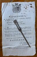 NAPOLEONE - MANIFESTO (23x35) - " E' Accordato A  DALMAZIA E ALBANIA  UN RESIDENTE A MILANO..." S.CLOUD 4/9/1806 - Historische Dokumente