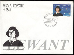 POLAND - 1993.05.24. 450th Anniversary Of The Death Of Nicolaus Copernicus (mathematician And Astronomer) - FDC - Lettres & Documents