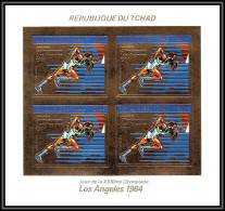 85896/ N°924 B Los Angeles 1984 Jeux Olympiques Olympic Games Tchad OR Gold ** MNH Bloc 4 Non Dentelé Imperf - Tschad (1960-...)