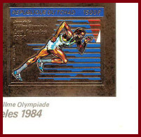 85896b/ N°924 B Los Angeles 1984 Jeux Olympiques Olympic Games Tchad OR Gold ** MNH Non Dentelé Imperf - Tschad (1960-...)