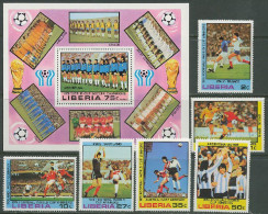 Liberia 1978 Football Soccer World Cup Set Of 6 + S/s MNH - 1978 – Argentine