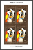 85899/ N°942 B DINO ZOFF Espana 1982 Football Soccer Coupe Monde Tchad OR Gold ** MNH Bloc 4 Non Dentelé Imperf - Tschad (1960-...)