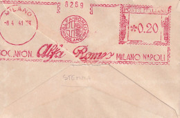 1941  Bustina Con Affrancatura Meccanica Rossa EMA Figurata ALFA ROMEO Milano Napoli - Automobili