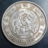 Japan 1 Yen Dragon Meiji 39 1906 Silver UNC Original Luster - Japón