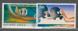 ONU GENEVE MNH ** 212-213 Interdiction Des Armes Chimiques Allégorie Masque à Gaz Main - Unused Stamps