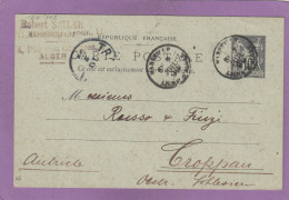 GANZSACHE AUS MARSEILLE NACH TROPPAU,OESTERR. SCHLESIEN (OPAVA,TSCHECHIEN). - Cartes Postales Types Et TSC (avant 1995)