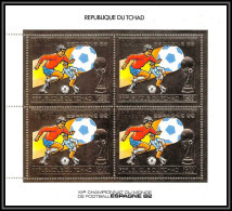 85868/ N°897 A Football Soccer Coupe Monde ESPANA 1982 Tchad OR Gold Stamps ** MNH BLOC 4 - 1982 – Spain