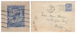 LETTRE. 23 4 31. 2 1/2 P PERFORÉ. . CARDIFF. POUR LA FRANCE - Covers & Documents