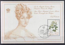 Belge BLOC MAJESTE LOUISE MARIE ROSES - Used Stamps