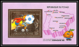 85870/ N°87 A Football Soccer Coupe Monde ESPANA 1982 Tchad OR Gold Stamps ** MNH - Ciad (1960-...)