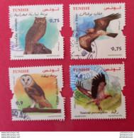 2022-Raptors Of Tunisia- 4 Values // Rapaces De Tunisie -4 Valeurs Oblitérés - Tunisia (1956-...)