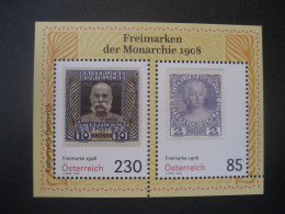 Österreich 2022-  Block Freimarken Der Monarchie 1908, Nennwert 230 + 85 Ct. Ungebraucht - Blocks & Kleinbögen