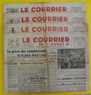 4 N° Journal Le Courrier De L'Ouest De 1947-48 De Gaulle Leopold III épuration Touya Irgoun Haganah Palestine - Otros & Sin Clasificación