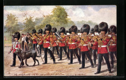 Künstler-AK Harry Payne: The Irish Guards With Their Regimental Pet Marching To The Park, Britische Armee  - Honden