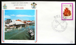 FDC Pausreizen - Voyages Du Pape - Visites Of The Pope    -   Belize - Papas