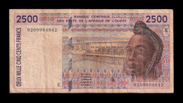 West African St. Senegal 2500 Francs BCEAO 1992 Pick 712Ka Bc F - États D'Afrique De L'Ouest