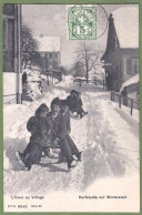 CPA  - SUISSE - L'HIVER AU VILLAGE - DORFSTUDIE ZUR WINTERSZEIT - Animation En Gros Plan, Enfants Sur Des Luges, Sport, - Sonstige & Ohne Zuordnung