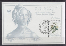 Belge BLOC MAJESTE LOUISAMARIA ROSES BRUXELLES - Used Stamps