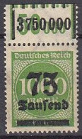 DR  288 I W OR, 1-11-1/1-5-1, Ungebraucht *, Mit Abart, Überdruckmarke, 1923 - Ongebruikt