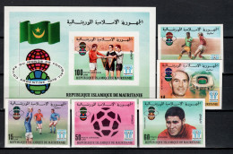 Mauritania 1977 Football Soccer World Cup Set Of 5 + S/s Imperf. MNH -scarce- - 1978 – Argentine