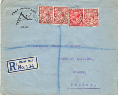 LETTRE. 13 JU 31. FRED OLSEN LINE OSLO. RECOMMANDE MAIDA HILL. POUR LA FRANCE - Covers & Documents