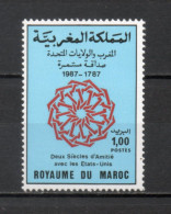 MAROC N°  1033   NEUF SANS CHARNIERE  COTE 0.80€   RELATIONS AVEC LES ETATS UNIS - Morocco (1956-...)