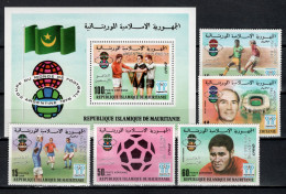 Mauritania 1978 Football Soccer World Cup Set Of 5 + S/s With Winners Overprint In Silver MNH - 1978 – Argentina