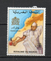 MAROC N°  1034   NEUF SANS CHARNIERE  COTE 1.40€   TRANSFUSION SANGUINE - Marruecos (1956-...)