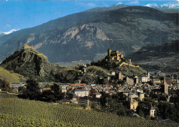 Sion Valais Le Vieille  Ville Et Les Chateaux De Tourbillon Et Valere (SCAN RECTO VERSO)NONO0066 - Otros & Sin Clasificación