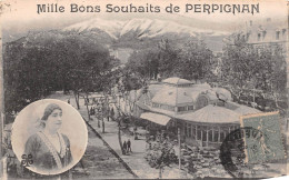 Pyrenees Orientales Mille Bons Souhaits De PERPIGNAN (SCAN RECTO VERSO)NONO0064 - Perpignan