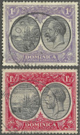 Dominica. 1923-33 KGV. 1d Black And Violet Used, 1½d Black And Red. SG 72, 74. M5029 - Dominique (...-1978)