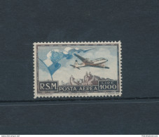 1951 SAN MARINO - Posta Aerea , N° 99 , Bandiera Aereo E Veduta, MNH** - Poste Aérienne