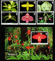 Jersey 2004 - Mi.Nr. 1129 - 1134 + Block 44 - Postfrisch MNH - Blumen Flowers Orchideen Orchids - Orchidee