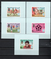 Mauritania 1978 Football Soccer World Cup Set Of 5 S/s With Winners Overprint In Silver Imperf. MNH -scarce- - 1978 – Argentina