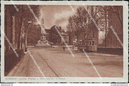 Bb137 Cartolina Torino Citta' Corso Firenze E Monumento Crimea Tram 1933 - Sonstige & Ohne Zuordnung