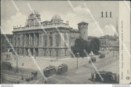 Bb140 Cartolina Torino Citta'  Piazza Castello E Palazzo Madama Da Ponente Tram - Sonstige & Ohne Zuordnung