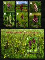 Jersey 2003 - Mi.Nr. 1080 - 1085 + Block 38 - Postfrisch MNH - Blumen Flowers Orchideen Orchids - Orquideas