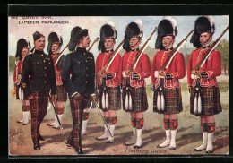 Künstler-AK Harry Payne: The Queen`s Own Cameron Highlanders, Mounting Guard, Schottische Garde  - Autres & Non Classés