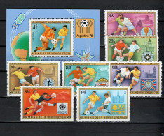 Mongolia 1978 Football Soccer World Cup, Space Set Of 7 + S/s MNH - 1978 – Argentina