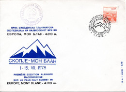 Yugoslavia, Macedonia, Mountaineering, The First Macedonian Expedition To Mont Blanc 1978 - Storia Postale