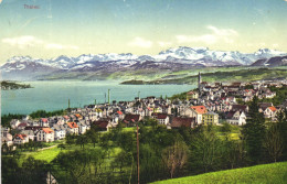 THALWIL, ZURICH, ARCHITECTURE, LAKE, MOUNTAIN, SWITZERLAND, POSTCARD - Thalwil