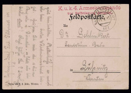 Feldpostkarte - K. U. K. 4. Armeekommando Zur Beförderung Geeignet Vom 21,V.15 - Briefe U. Dokumente