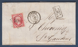 Napoléon N° 24 Sur Lettre De Tarbes - Cote : 100 € - 1862 Napoléon III