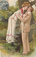 CPA - Illustrateur - Gaufrée - Style Viennoise- Couple  PFB - - Avant 1900