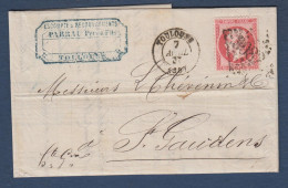 Napoléon N° 24 Sur Lettre De Toulouse - Cote : 100 € - 1862 Napoléon III